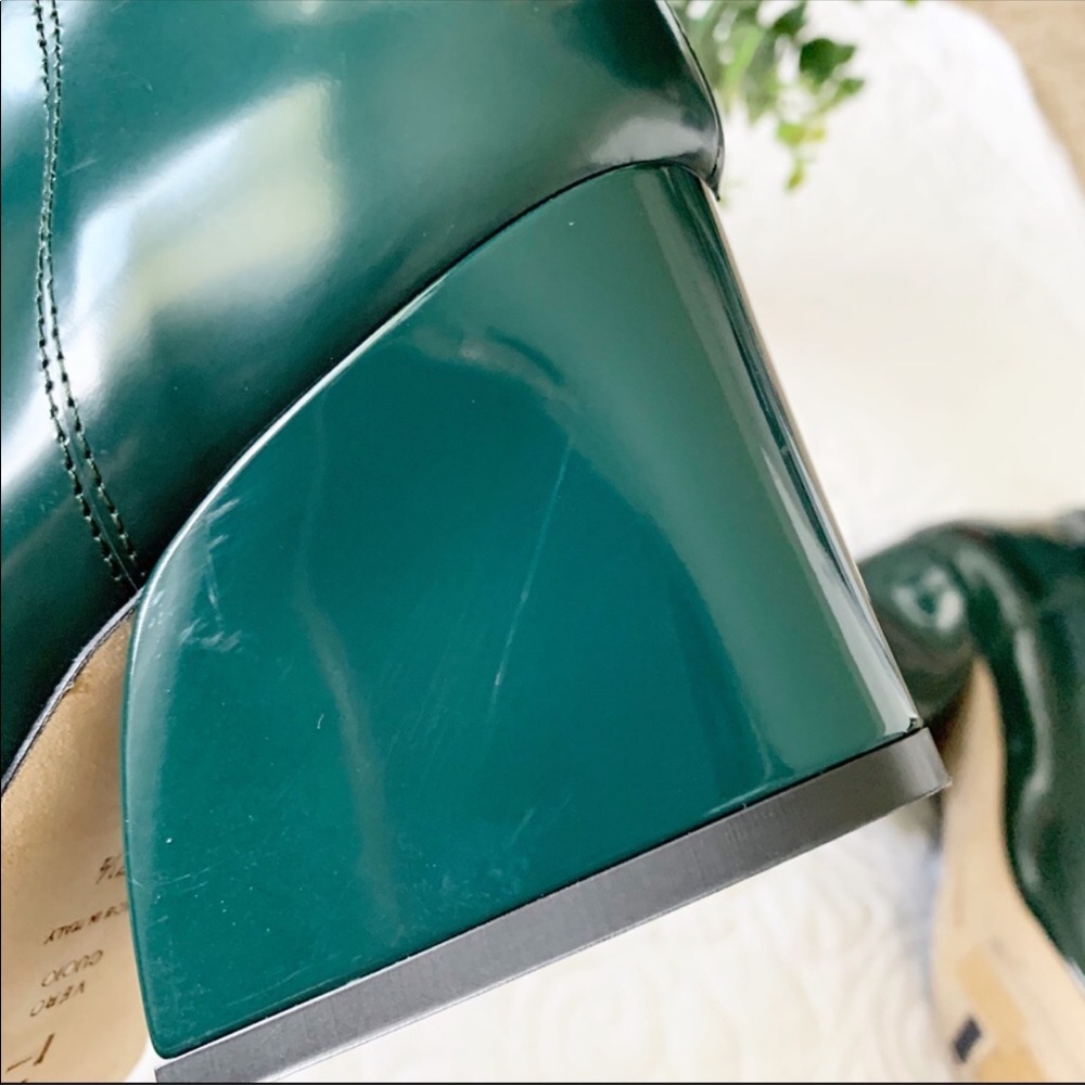 TIBI Green Leather Western Ankle Boots 37.5 37 1/2 $699 - Picture 12 of 12